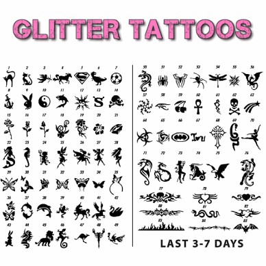 Glitter tattoos at Gold Coast and Surfers Paradise
