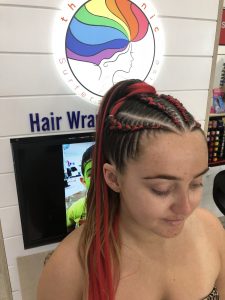 Red Cornrows extensions at Gold Coast and Surfers Paradise