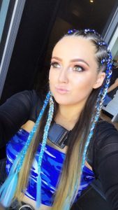 Blue cornrows extensions at Gold Coast and Surfers Paradise