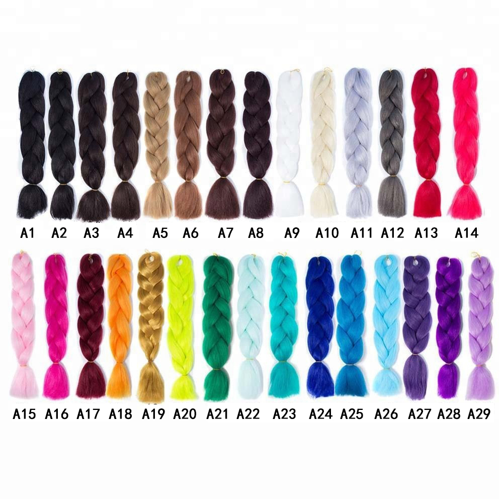 Braiding Hair Extensions pack – 100g, 24 inches – solid colours